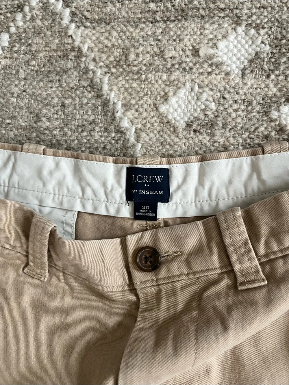 J. Crew Green and Khaki Flat Front Men's Chino Shorts Duo